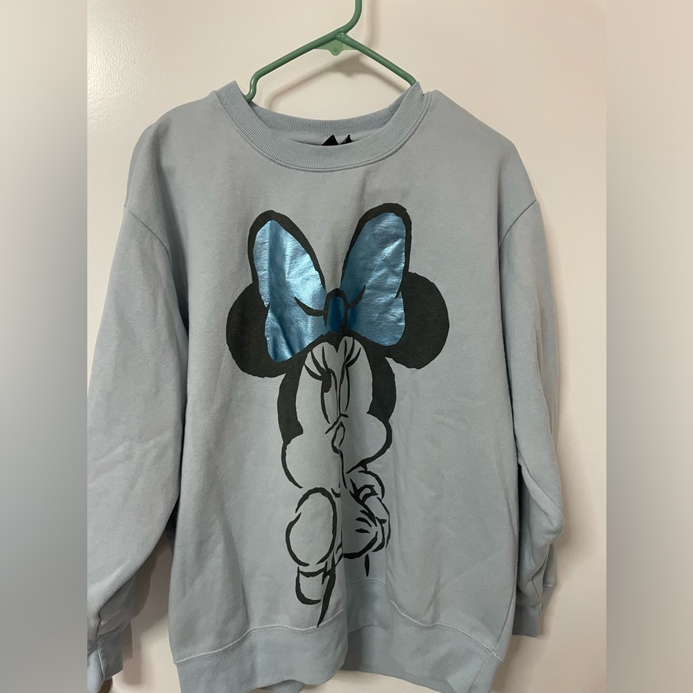 Disney Light Blue Minnie Mouse Sweater Size L
